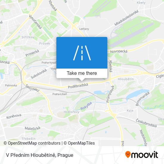 V Předním Hloubětíně map