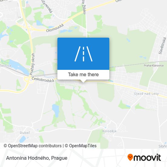 Antonína Hodného map