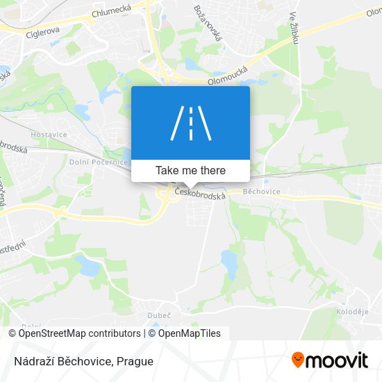 Nádraží Běchovice map
