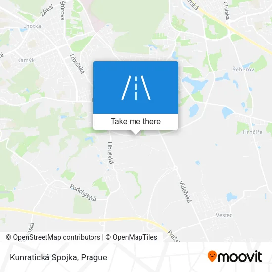 Карта Kunratická Spojka