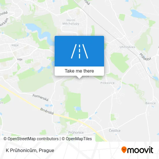 Карта K Průhonicům