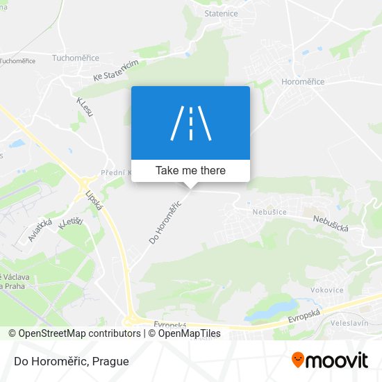 Do Horoměřic map