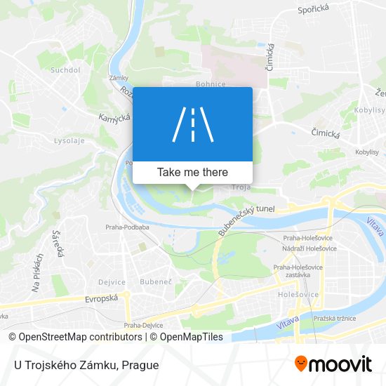 U Trojského Zámku map