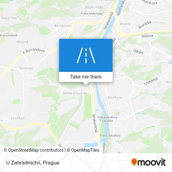 Карта U Zahradnictví