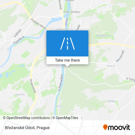 Břežanské Údolí map