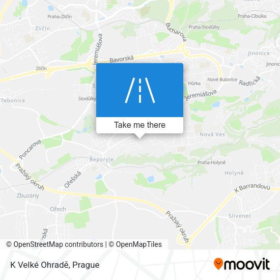 K Velké Ohradě map