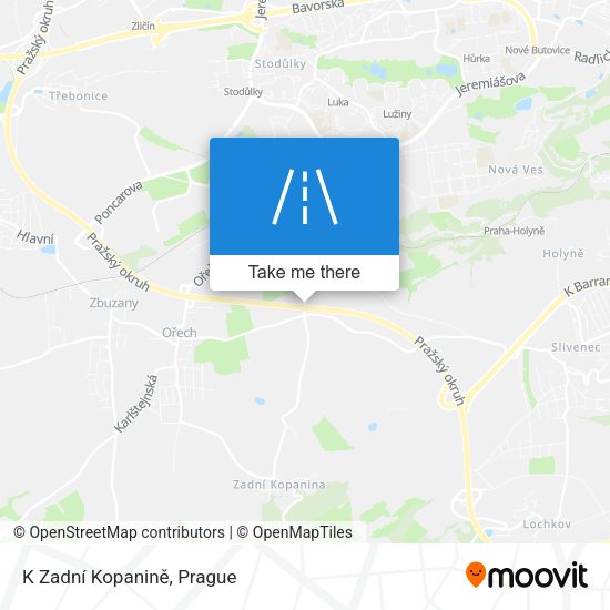 K Zadní Kopanině map