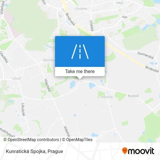 Карта Kunratická Spojka