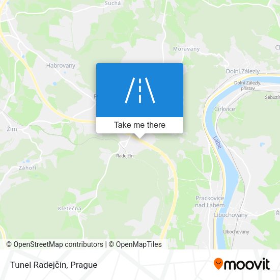 Tunel Radejčín map