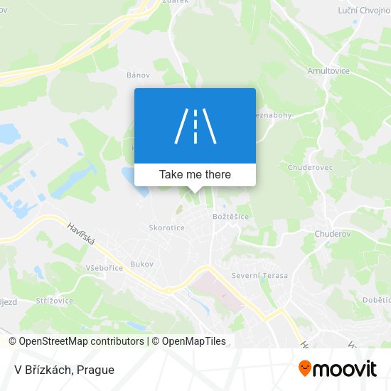 V Břízkách map