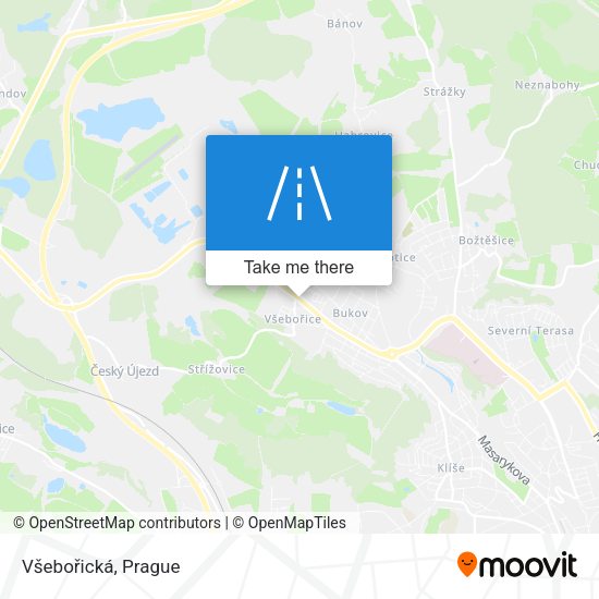 Všebořická map