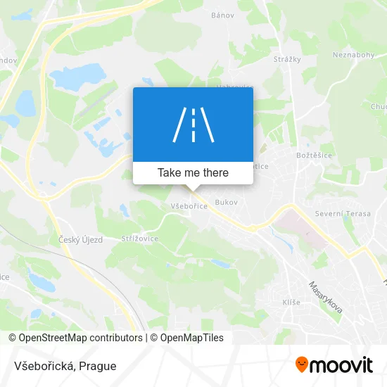Карта Všebořická