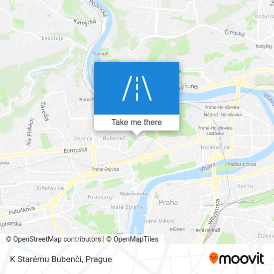 K Starému Bubenči map