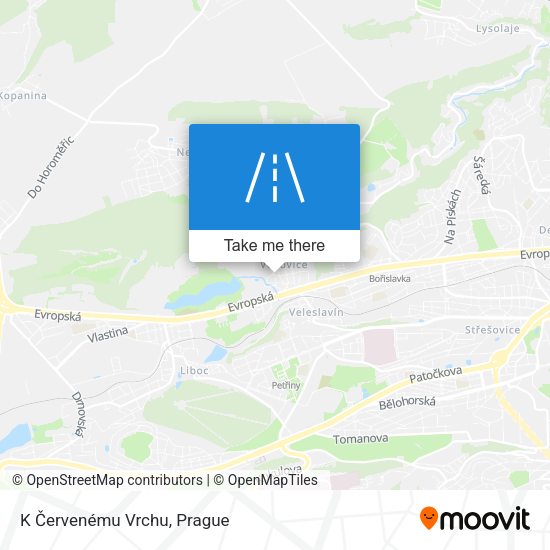 K Červenému Vrchu map