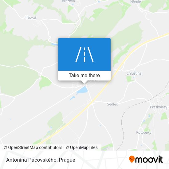 Antonína Pacovského map