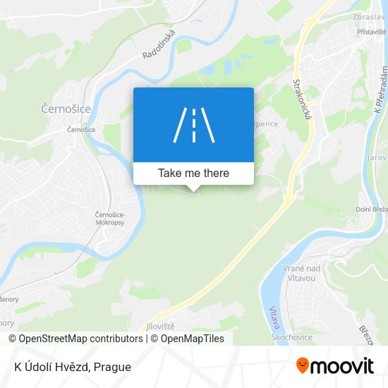 K Údolí Hvězd map