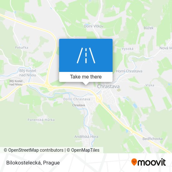 Bílokostelecká map