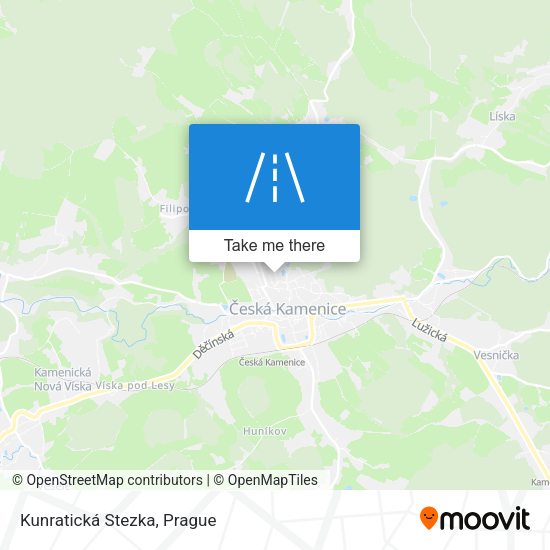 Kunratická Stezka map