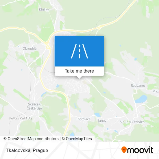 Карта Tkalcovská