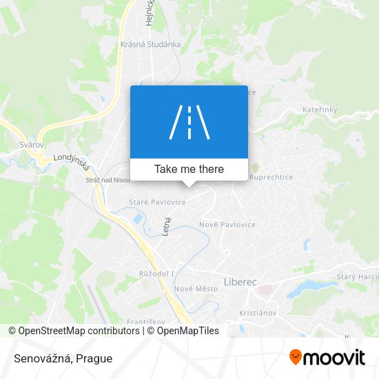 Senovážná map
