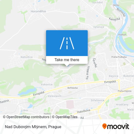 Nad Dubovým Mlýnem map