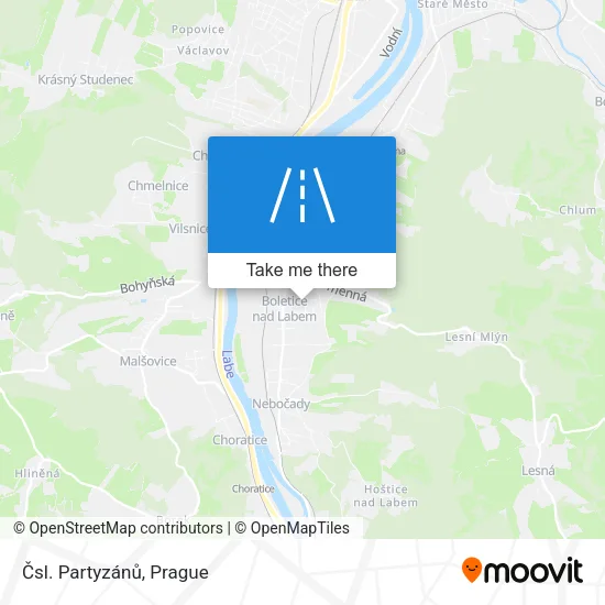 Карта Čsl. Partyzánů