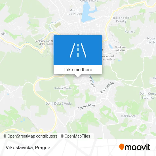 Карта Vrkoslavická