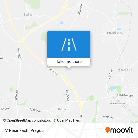 V Pěšinkách map