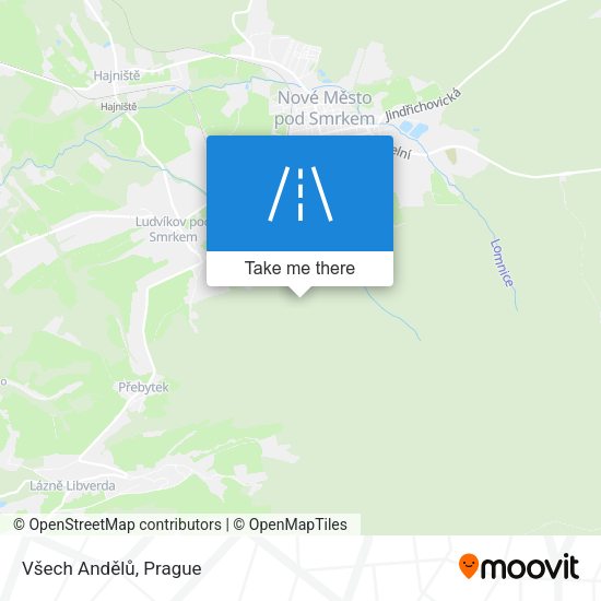Všech Andělů map