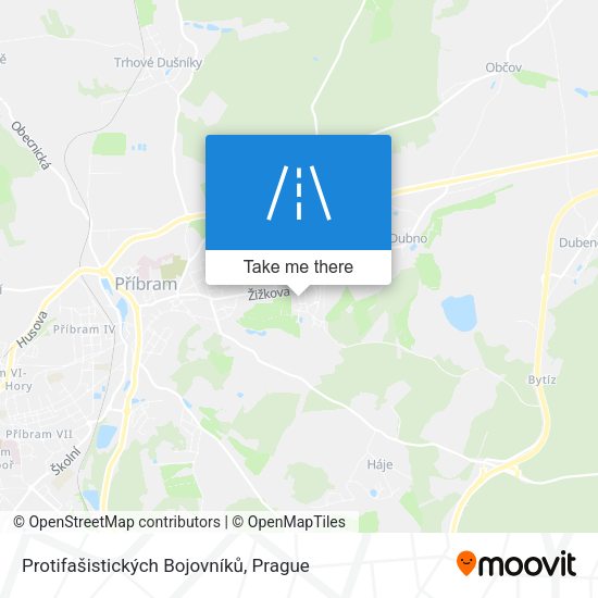 Protifašistických Bojovníků map