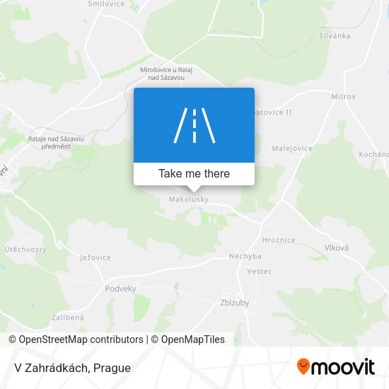 V Zahrádkách map