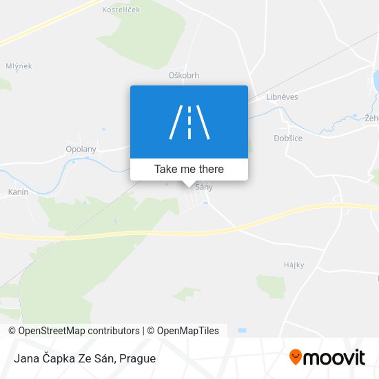 Jana Čapka Ze Sán map