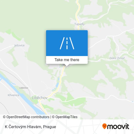 K Čertovým Hlavám map