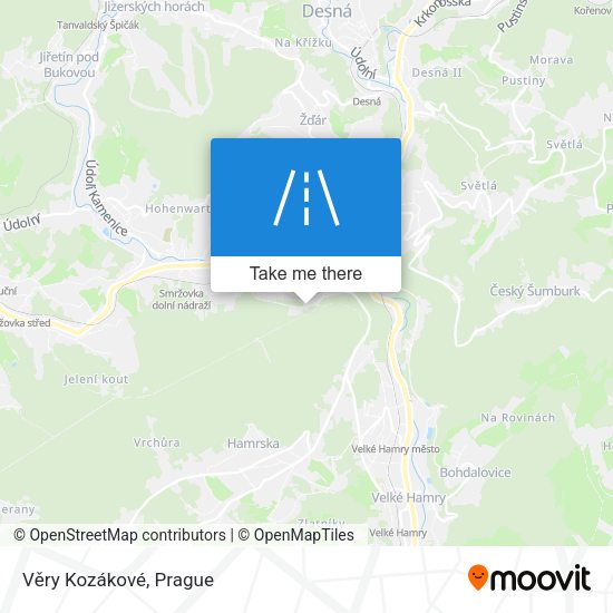 Věry Kozákové map