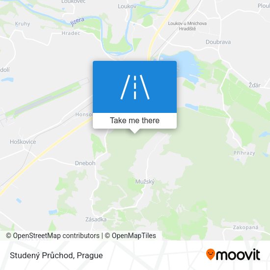 Studený Průchod map