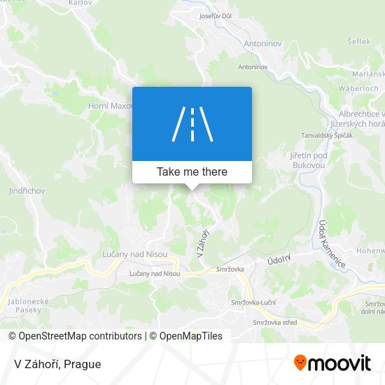 V Záhoří map