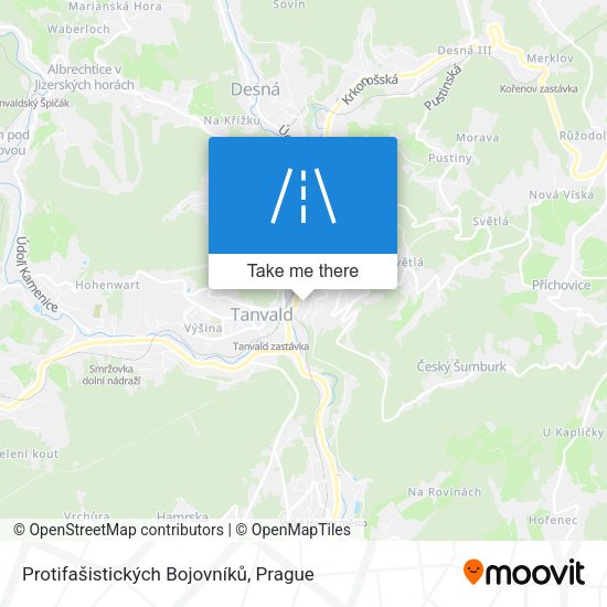 Protifašistických Bojovníků map