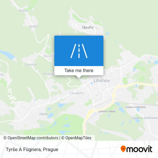 Tyrše A Fügnera map