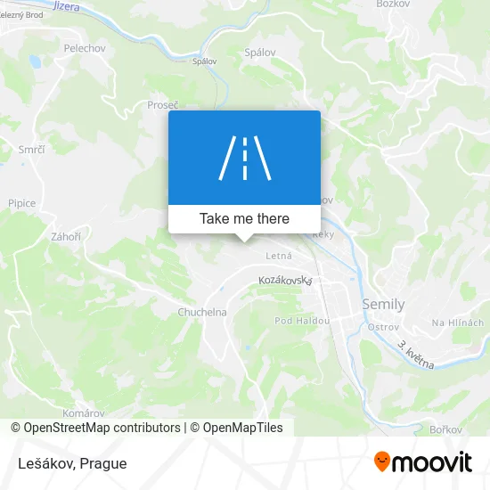 Карта Lešákov