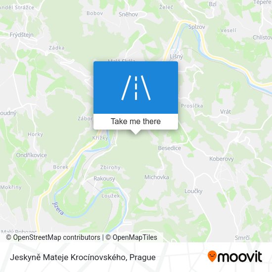 Jeskyně Mateje Krocínovského map