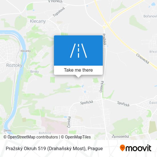 Pražský Okruh 519 (Drahaňský Most) map