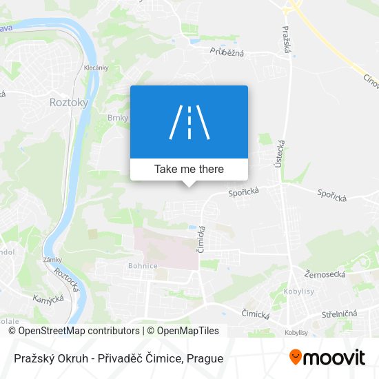 Pražský Okruh - Přivaděč Čimice map
