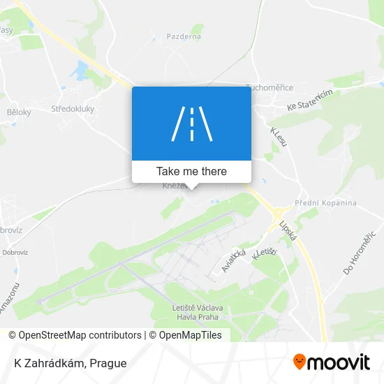 Карта K Zahrádkám