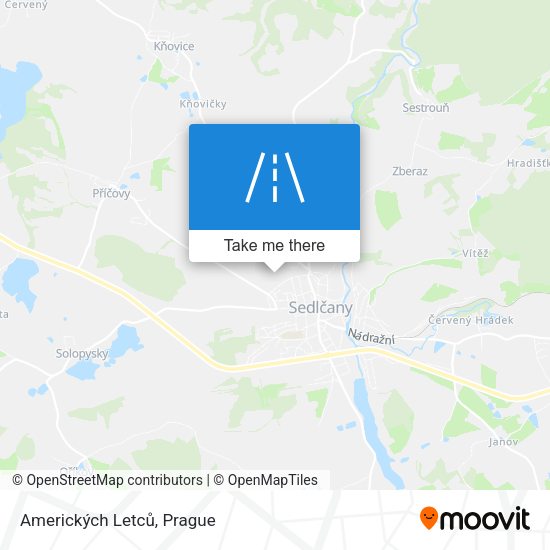Amerických Letců map