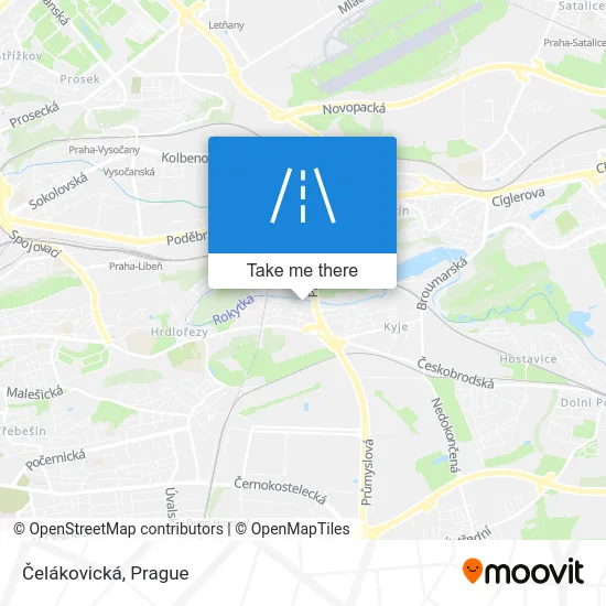 Карта Čelákovická