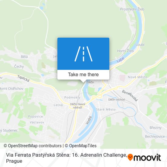Via Ferrata Pastýřská Stěna: 16. Adrenalin Challenge map