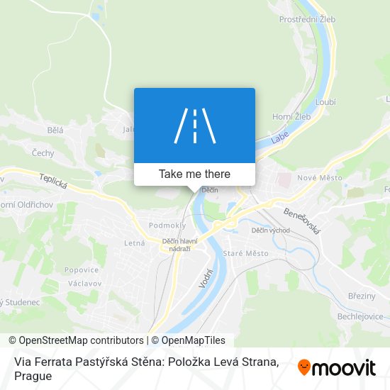 Via Ferrata Pastýřská Stěna: Položka Levá Strana map
