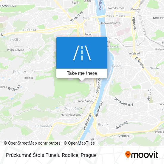 Průzkumná Štola Tunelu Radlice map