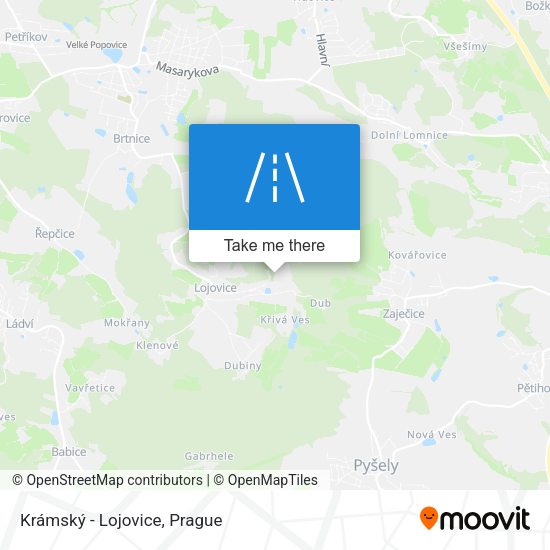 Krámský - Lojovice map
