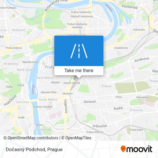 Dočasný Podchod map